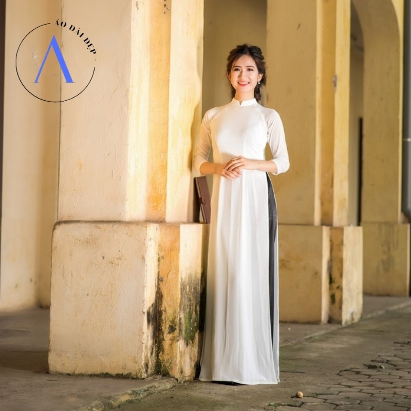 Áo Dài Trắng Học Sinh – Áo Dài Trơn Chất Liệu Chiffon ADV10
