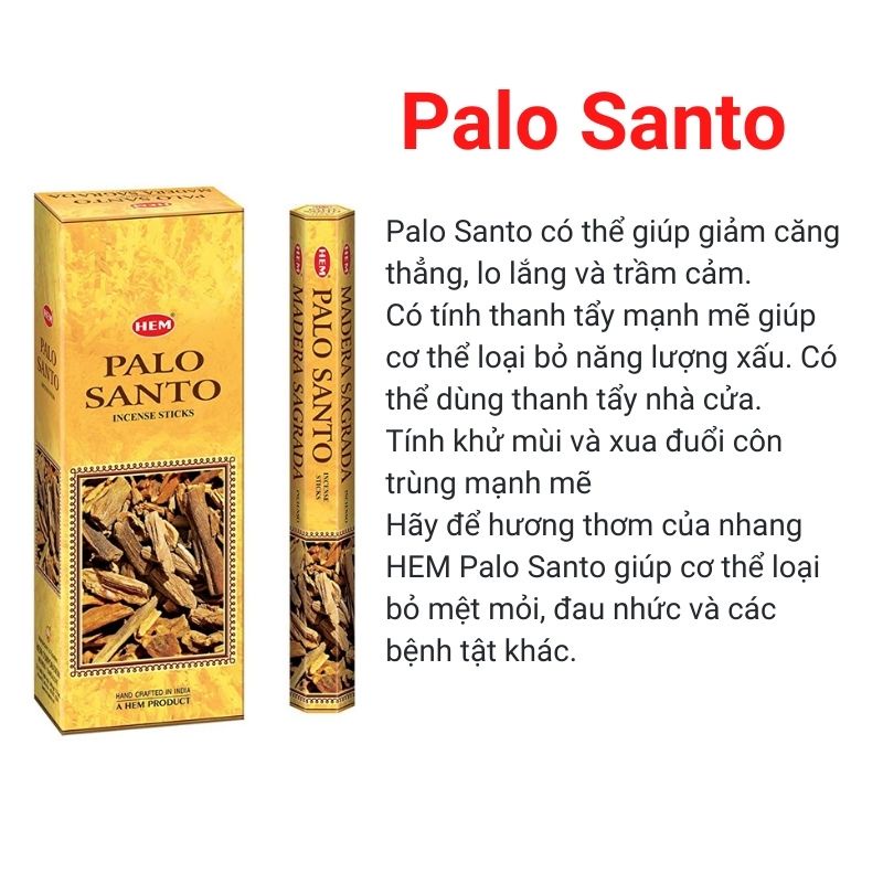 Nhang HEM - WHITE SAGE & PALO SANTO - Thanh tẩy nhà cửa - Thu hút tài lộc