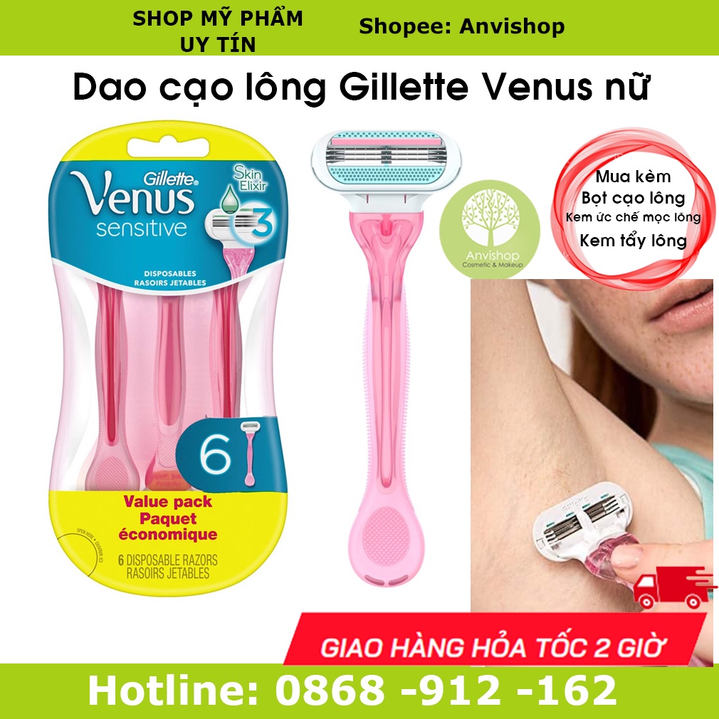 BỘ DAO CẠO 3 LƯỠI VENUS GILLETTE COMFORTGLIDE WHITE TEA - Dao cạo lông cho nữ Venus ANVISHOP - 1 chiếc