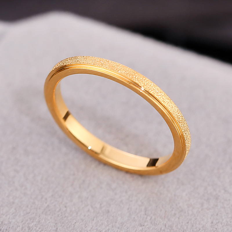 Nhẫn thép titan mạ vàng 18k phong cách Hàn Quốc thời trang