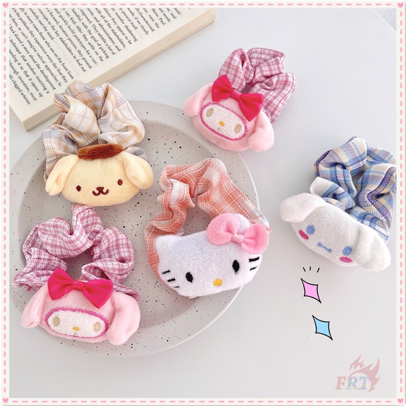 ☀ Dây Cột Tóc Hình Nhân Vật Hoạt Hình Cinnamoroll / Melody / Hello Kitty / Pom Pom Purin - Sanrio ☀ 1 Dây Cột Tóc Co Giãn Thời Trang Ngọt Ngào Cho Nữ