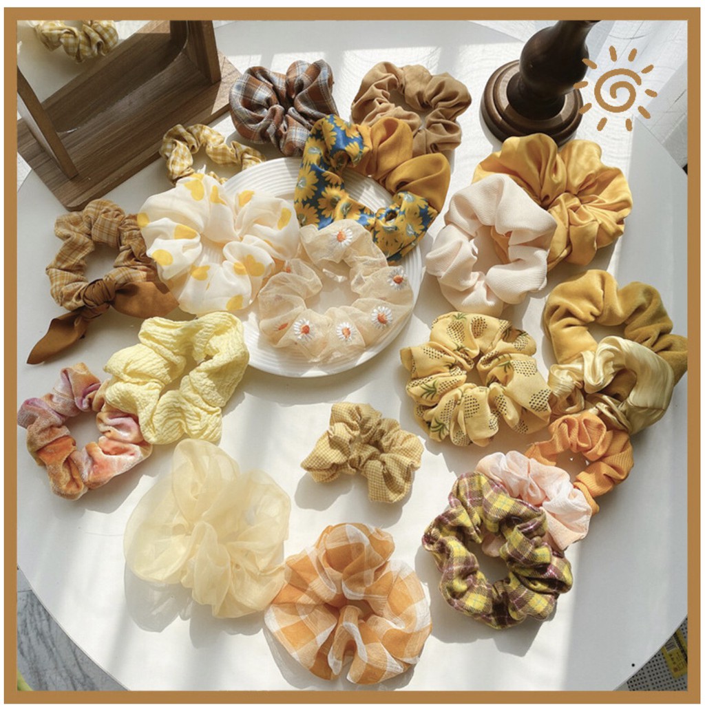 Dây buộc tóc scrunchie nhiều màu