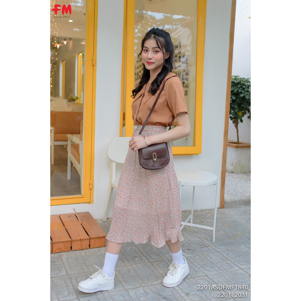 Áo kiểu nữ FM Style tay phồng cổ viền thời trang Hàn Quốc thanh lịch nữ tính I Fm Style Online 220118410