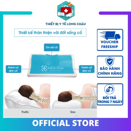 Gối Cao Su Non - Gối Ngủ Cao Su Điều Hòa, Hỗ Trợ Thoái Hóa Đốt Sống Cổ, Giúp Ngủ Ngon Và Sâu Giấc. Chất Liệu An Toàn