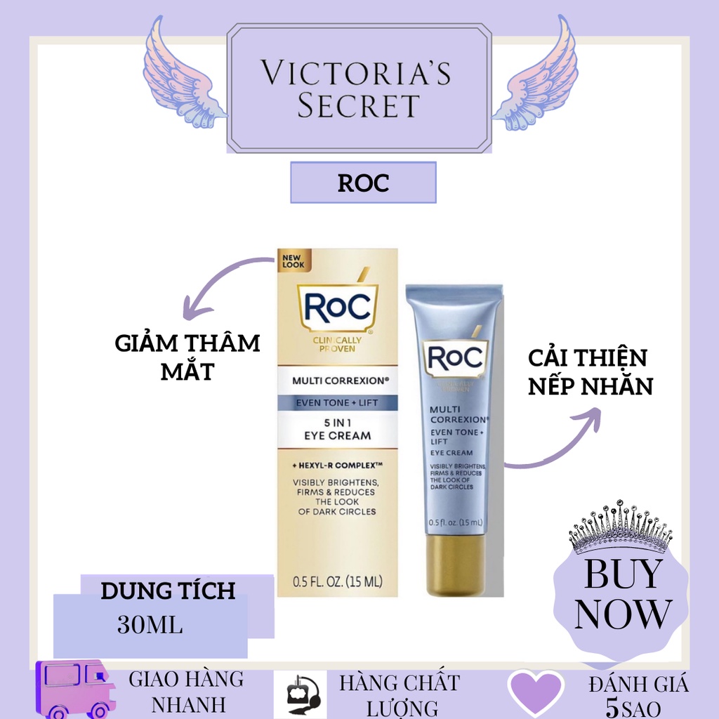 Kem Dưỡng Mắt Nâng Cơ ROC Multi Correxion Even Tone + Lift 5 in 1 Eye Cream 15ml