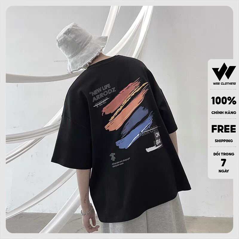 Áo thun Unisex WIIS tay lỡ form rộng cotton B814 oversize thời trang nam nữ ulzzang