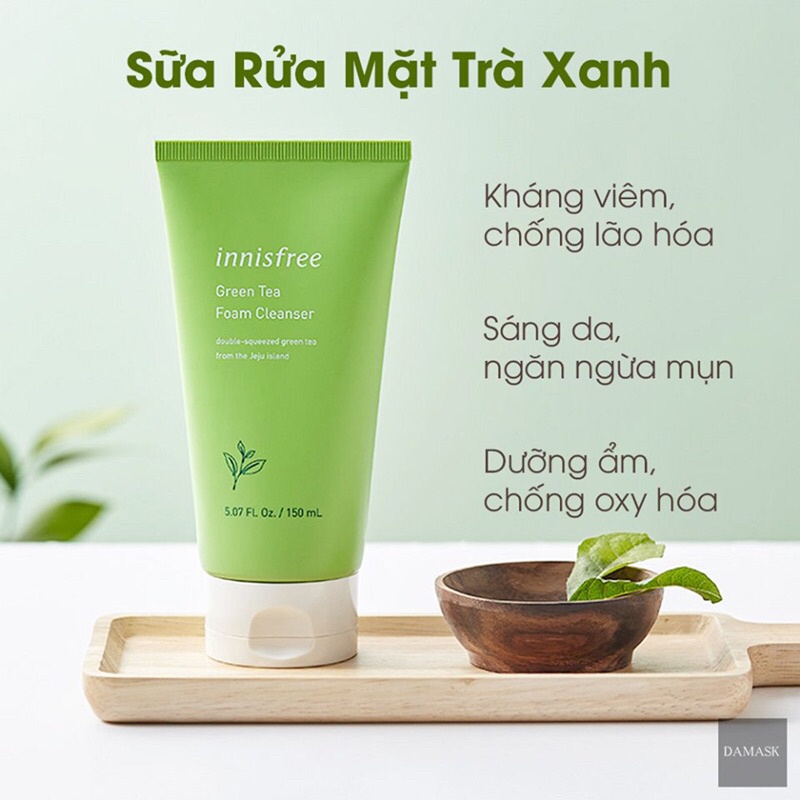 Sữa rửa mặt Innisfree trà xanh green tea cleansing foam cho da dầu mụn 150ML Hàn Quốc | BigBuy360 - bigbuy360.vn