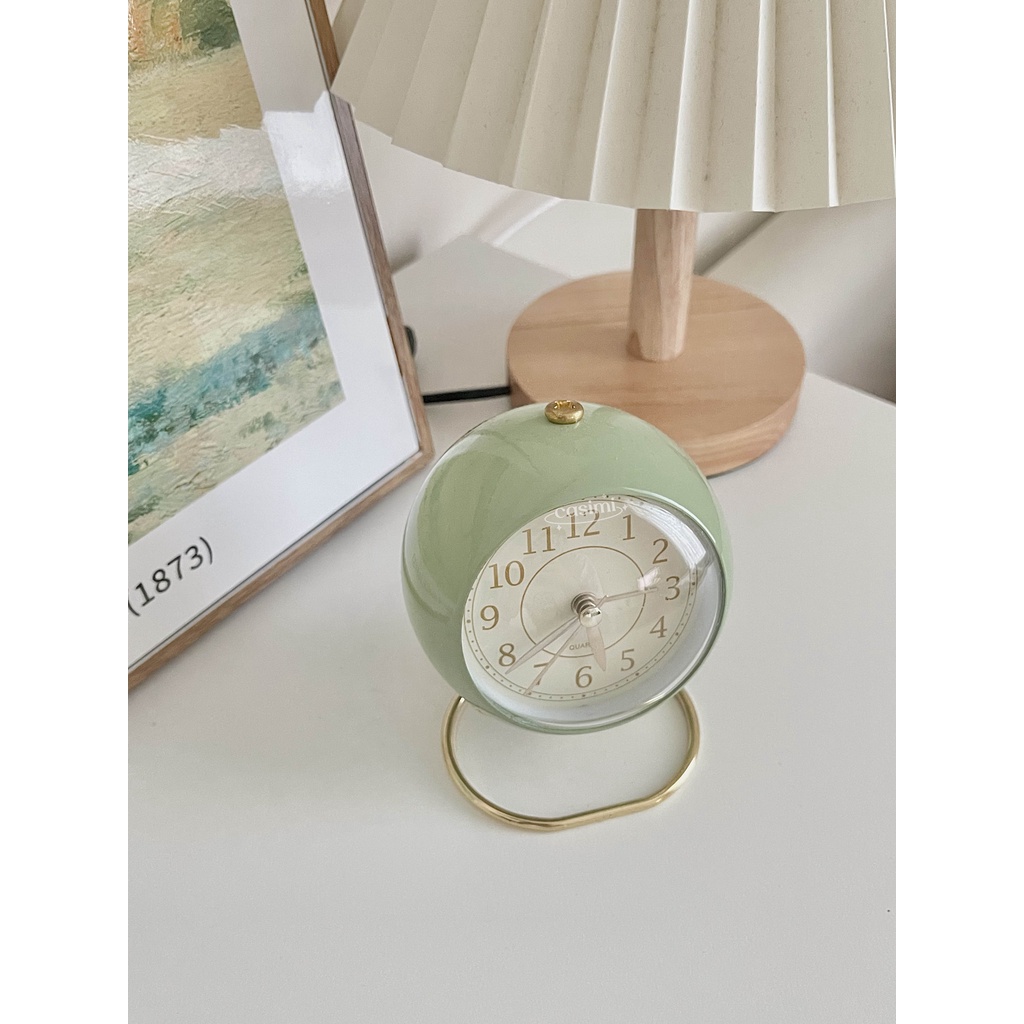 Đồng hồ để bàn VINTAGE đặt báo thức hẹn giờ trang trí bàn học phòng ngủ kiểu Hàn