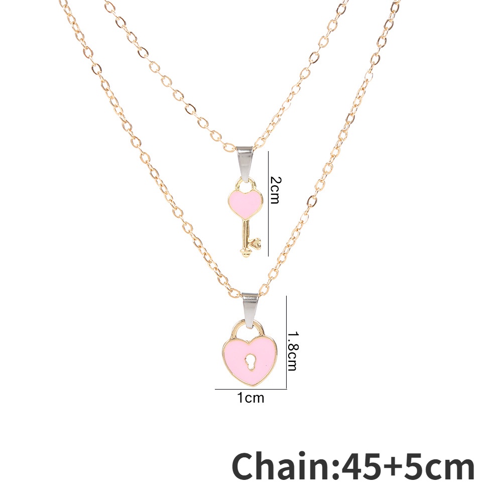 Set 2 Vòng cổ Mặt Hình Chìa Khóa Thời Trang Cho Nữ