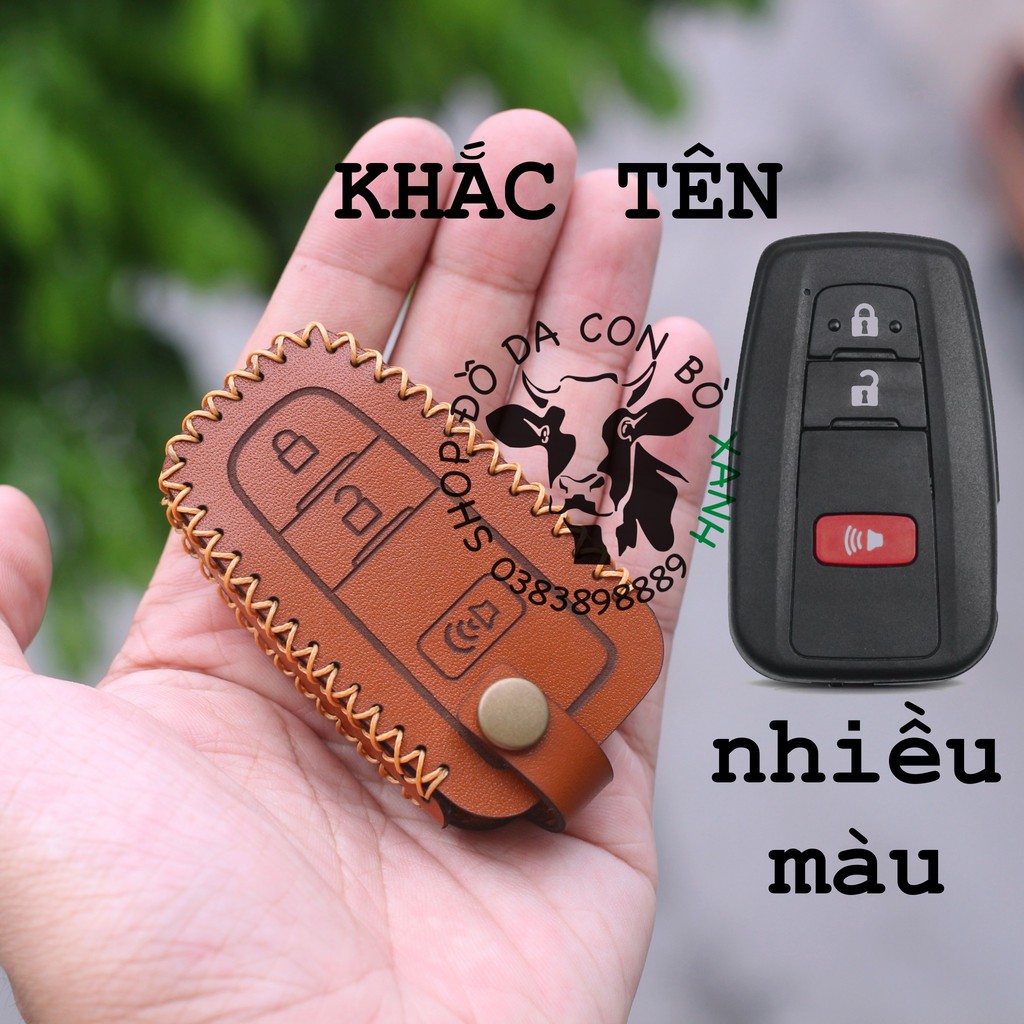 [Mã LIFEAUMAY giảm 10% tối đa 30k đơn 150k] Bao da chìa khoá Toyota Corolla Cross handmade da thật, Corola Cross 010