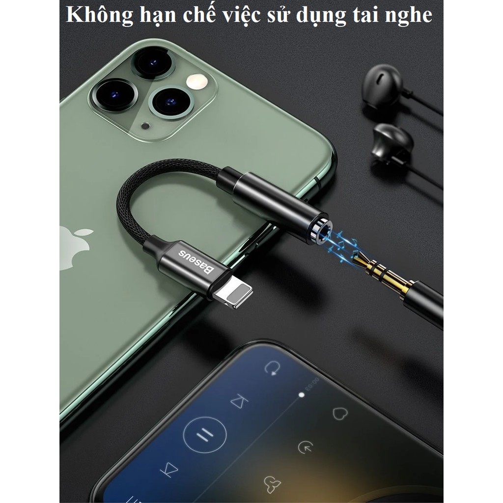 [Lightning ra 3.5] Cáp chuyển jack tai nghe cho Iphone Baseus L3.5