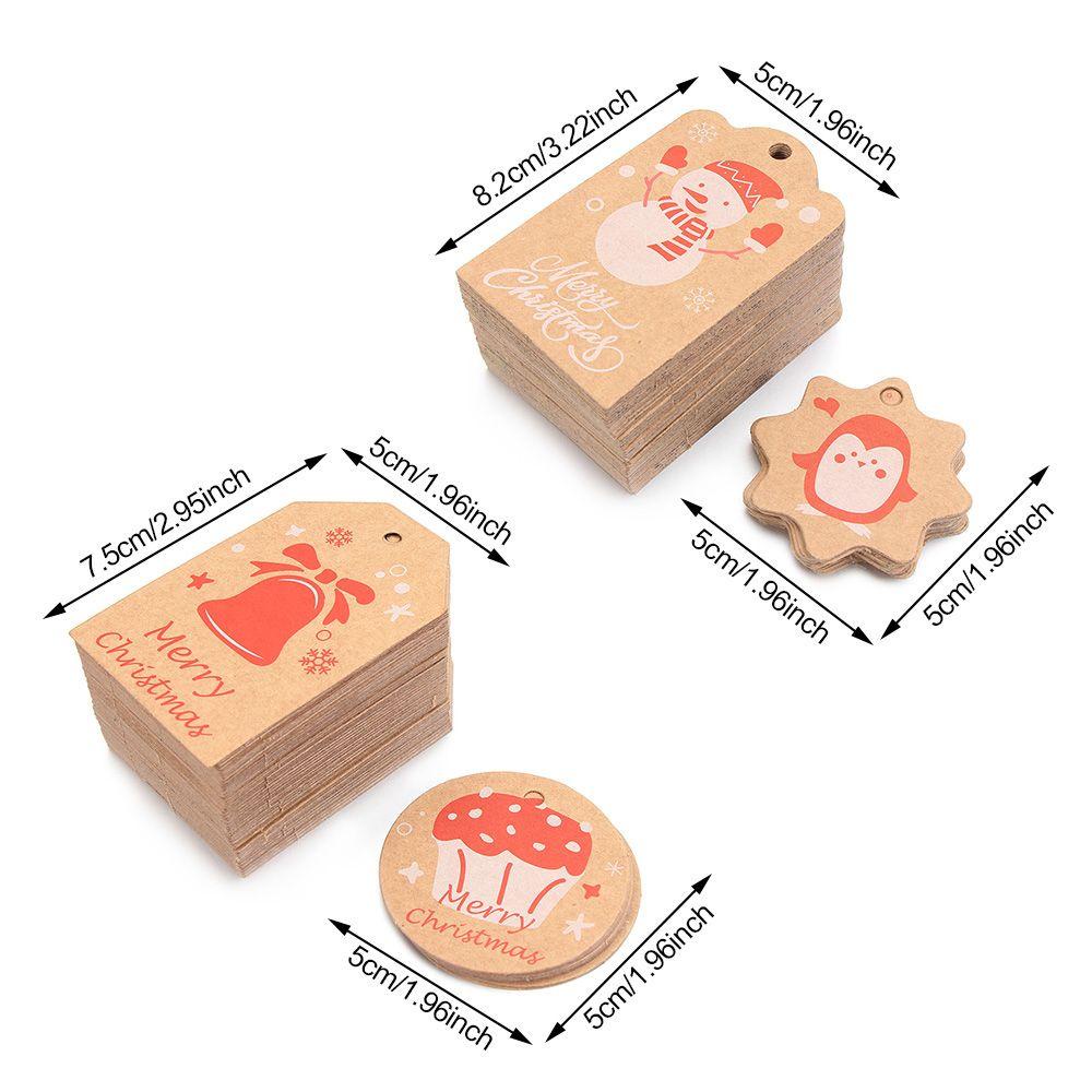 Set 100 Nhãn Giấy In Hình Ông Già Noel Trang Trí Quà Tặng Giáng Sinh Mới