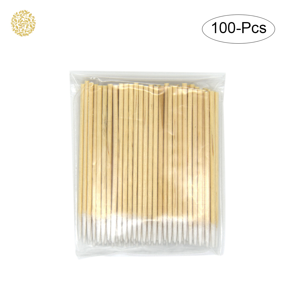 Bộ 100 tăm bông cotton cỡ nhỏ 7cm dùng cho lông mày / môi