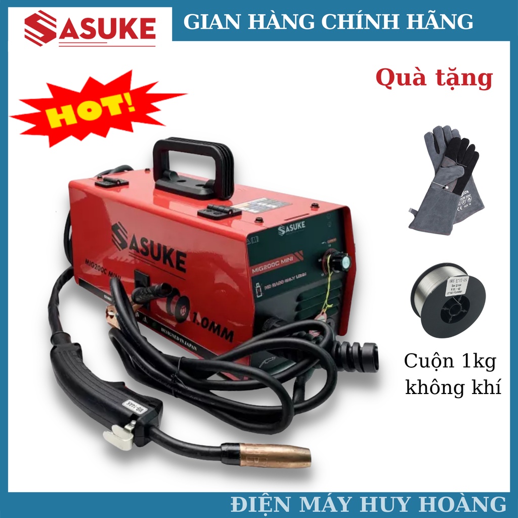 Máy hàn MIG mini 200C Sasuke, máy hàn chuyên mig tặng cuộn dây hàn 1kg