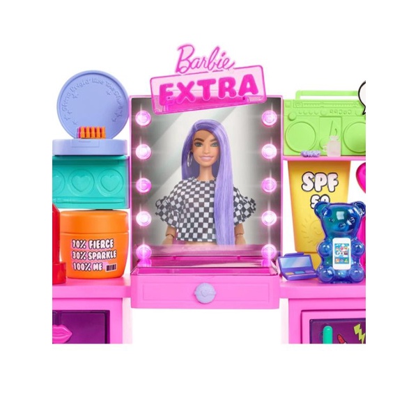 Bộ đồ chơi bàn trang điểm búp bê barbie Extra và thú cưng siêu hot