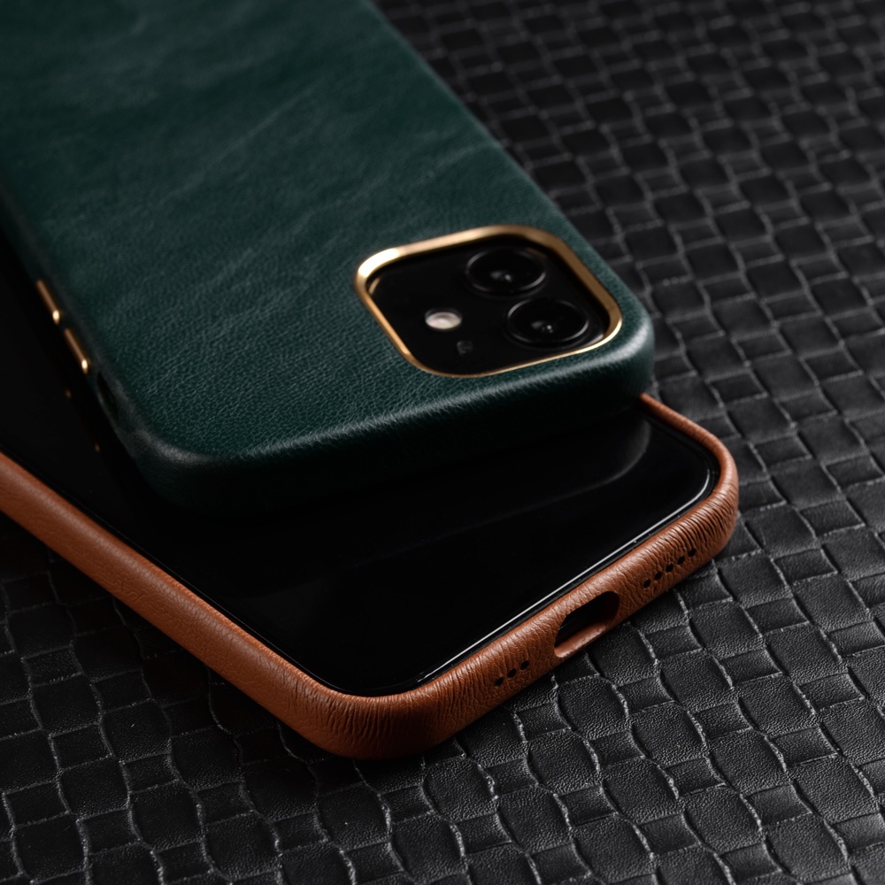 Sang Trọng Ốp Điện Thoại Da Phối Nút Kim Loại Dành Cho iphone 13 12 11 pro max x xs xr 7 8 plus