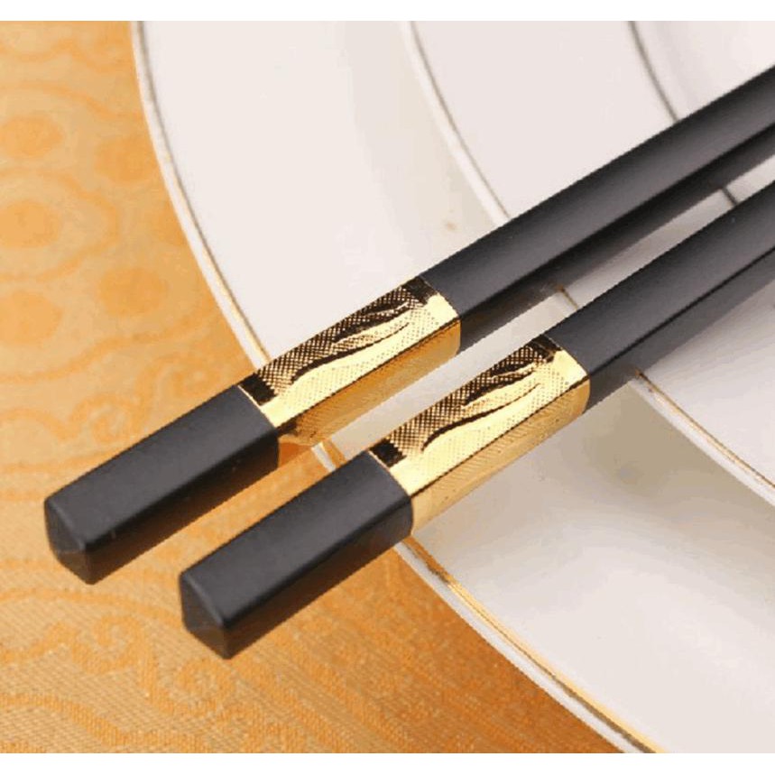 Bộ 10 đôi đũa hợp kim Hàn Quốc Golden Chopsticks - Home and Garden