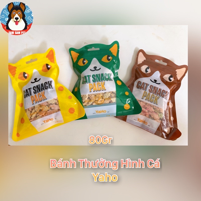 Bánh thưởng cho mèo hình cá YAHO 80g