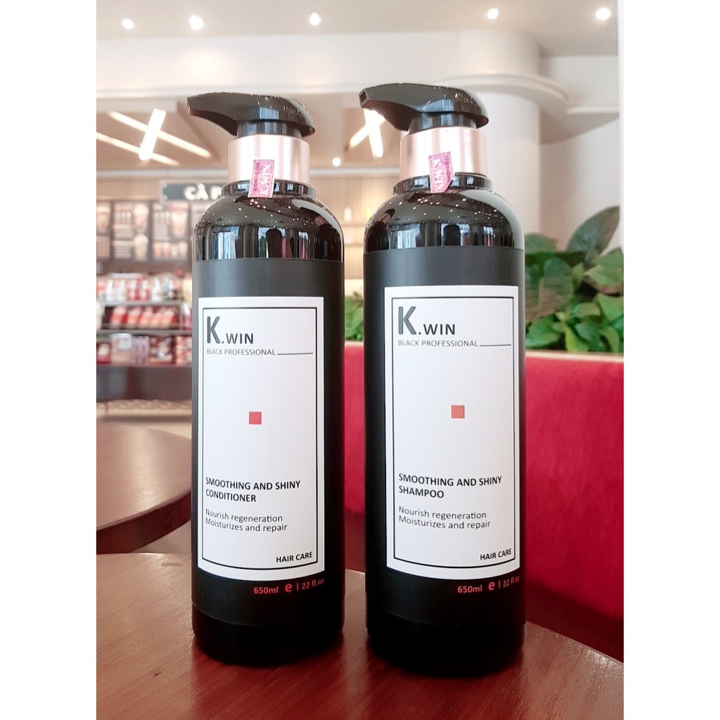 Cặp dầu gội xả K.WIN phiên bản Black 650ml