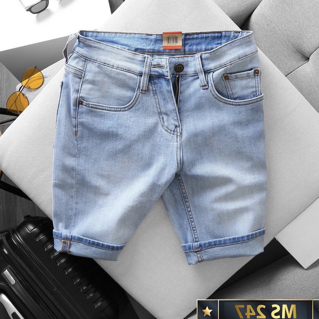 Quần Short Jean Nam Đẹp Chất Bò Co Giãn Cao Cấp, Quần Ngố rách Mẫu Mới Phong Cách Hàn Quốc CAROLL 247