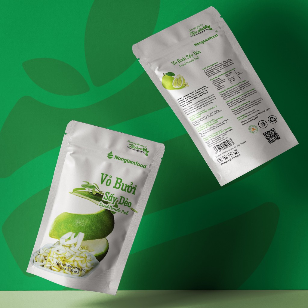 [Mã BMBAU50 giảm 7% đơn 99K] Vỏ Bưởi Sấy Dẻo Nonglamfood 25g | Healthy Snack | Healthy and Balance | Ăn vặt văn phòng