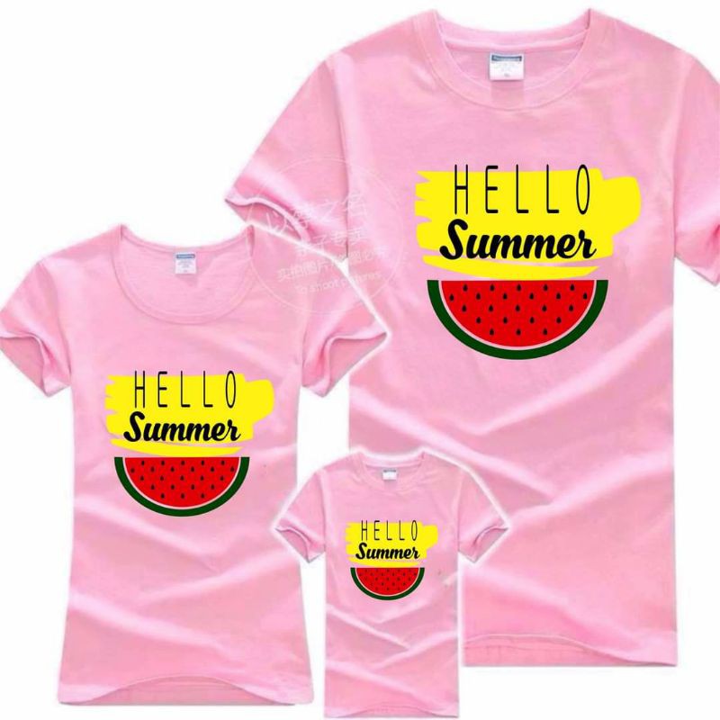💥Áo thun mùa hè Hello Summer quả dưa, áo gia đình, áo đôi, áo lớp,cty sự kiện