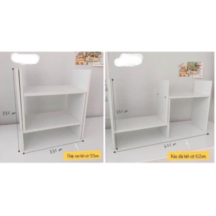 Kệ sách để bàn làm việc đa năng kệ gỗ mini MDF tiện dụng Màu TRẮNG