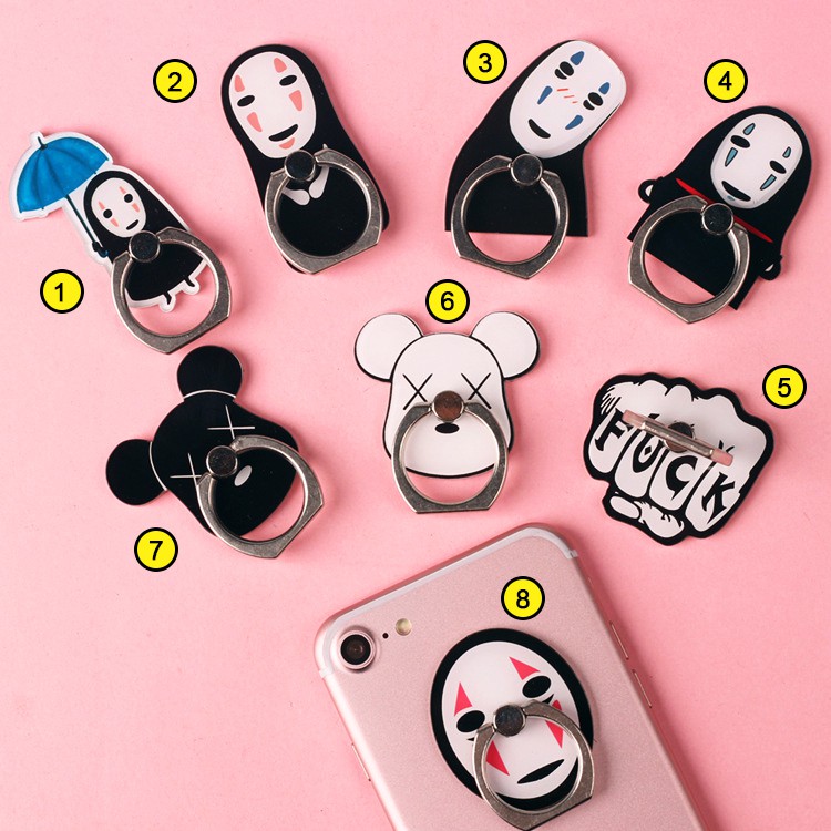 [Full Hộp] Iring Giá Đỡ Điện Thoại Chiếc Nhẫn Hoạt Hình Vô Diện Siêu Bám Dính Không Sợ Bong Tróc !