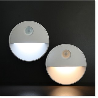 Đèn led cảm biến chuyển động thông minh gắn tường cầu thang, phòng ngủ, tủ quần áo hình bán nguyệt dùng pin AAA