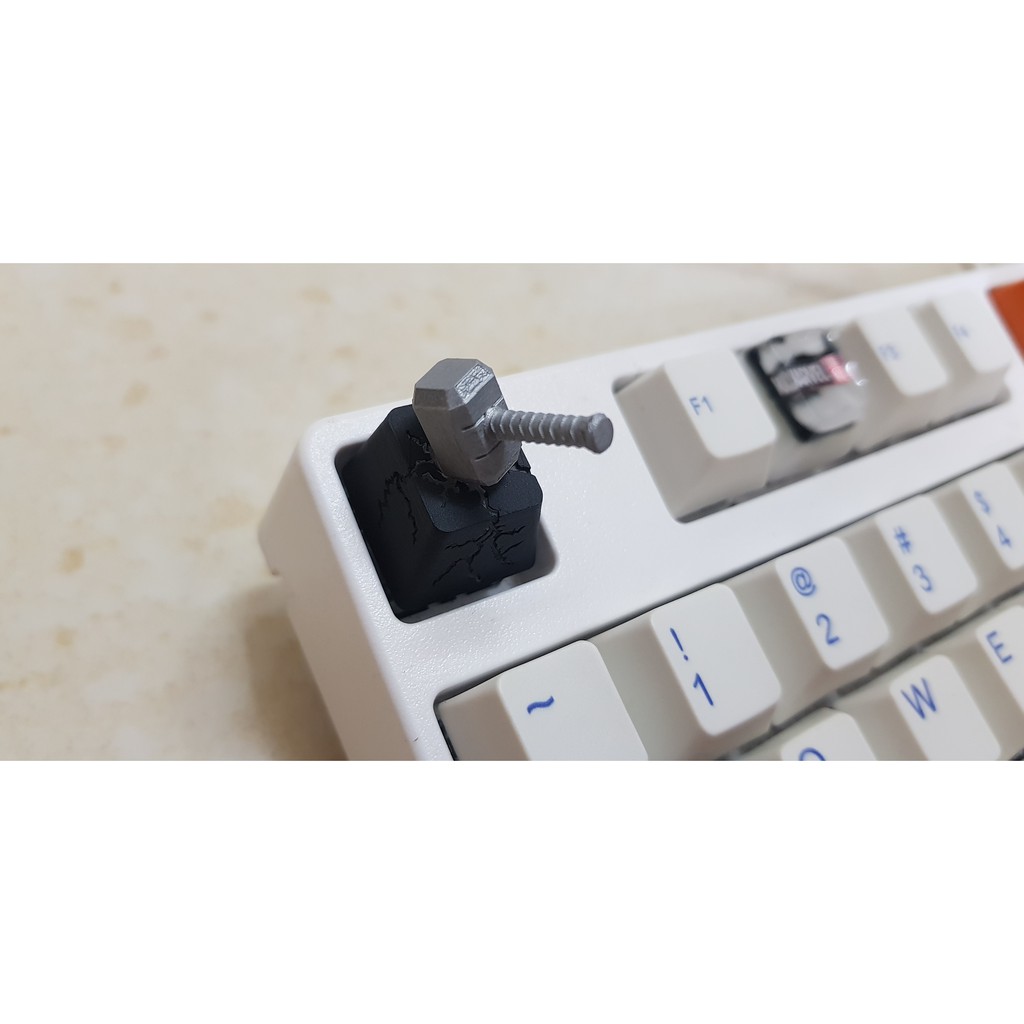 Keycap búa thor artisan handmade xuyên led nút phím lắp cho bàn phím cơ Thor Marvel anime Hammer Mjolnir