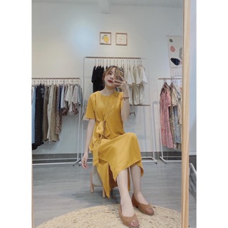 ĐẦM VÀNG CỘT NƠ EO