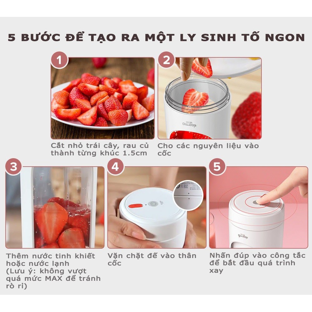 Máy xay sinh tố cầm tay không dây DEM-NU30 (hàng chính hãng - BH 6 tháng)