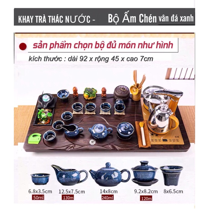 Bàn pha trà điện tự động  khay gỗ thác nước cầu quay  đẹp cao cấp , Bếp đun nước inox cảm ứng đa năng thông minh-CQ 0817