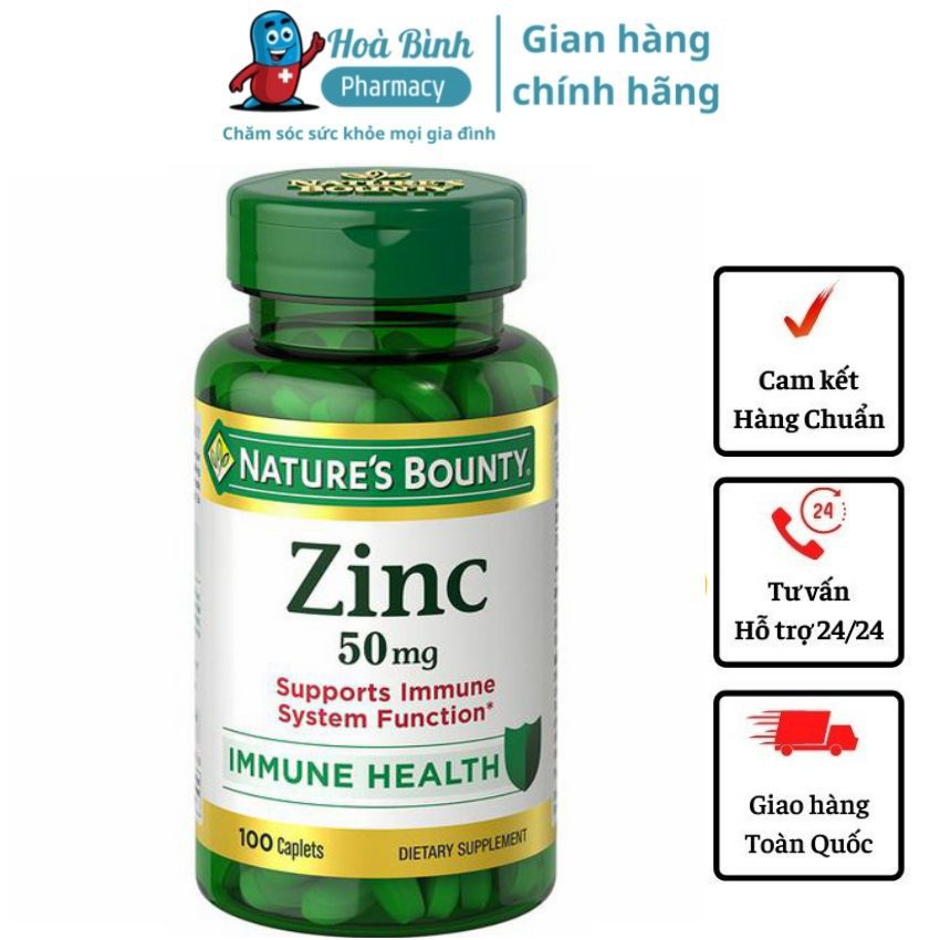 Viên uống Calcium Magnesium Zinc Nature Bounty 100 viên hỗ trợ ngừa loãng xương-Hàng date mới