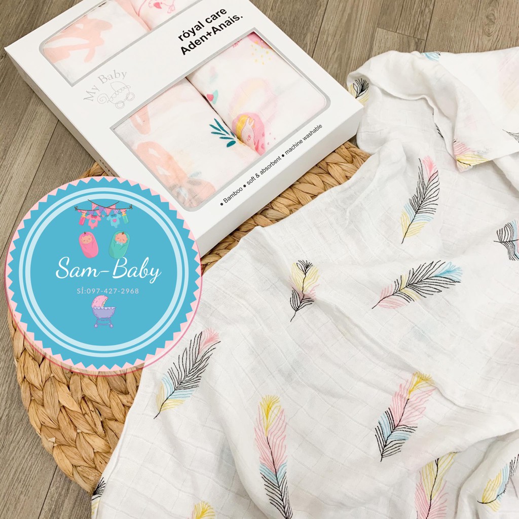 Khăn Tắm Sợi Tre Cho Bé Sơ Sinh Eden Anais Set 2 Cái Siêu Mềm,Ủ ,Quấn,Khăn Tắm Đa Năng 115.115CM