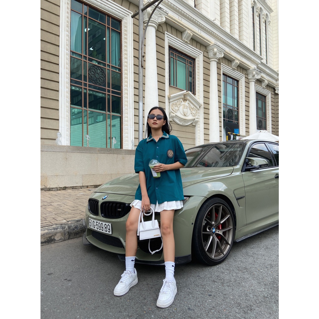 Áo Sơmi Tay Ngắn Unisex LOGO PACK GREEN Thun Cá Sấu - HADES Brand Chính Hãng | BigBuy360 - bigbuy360.vn