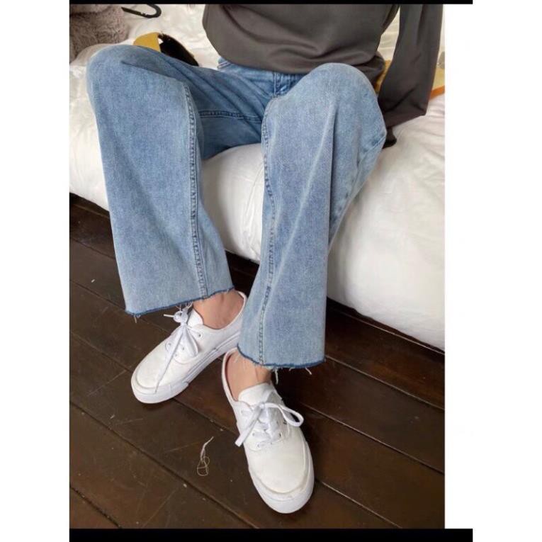 Quần jean bò ống rộng suông baggy nữ jeans cạp cao 3 size S M L hót 2021 | BigBuy360 - bigbuy360.vn