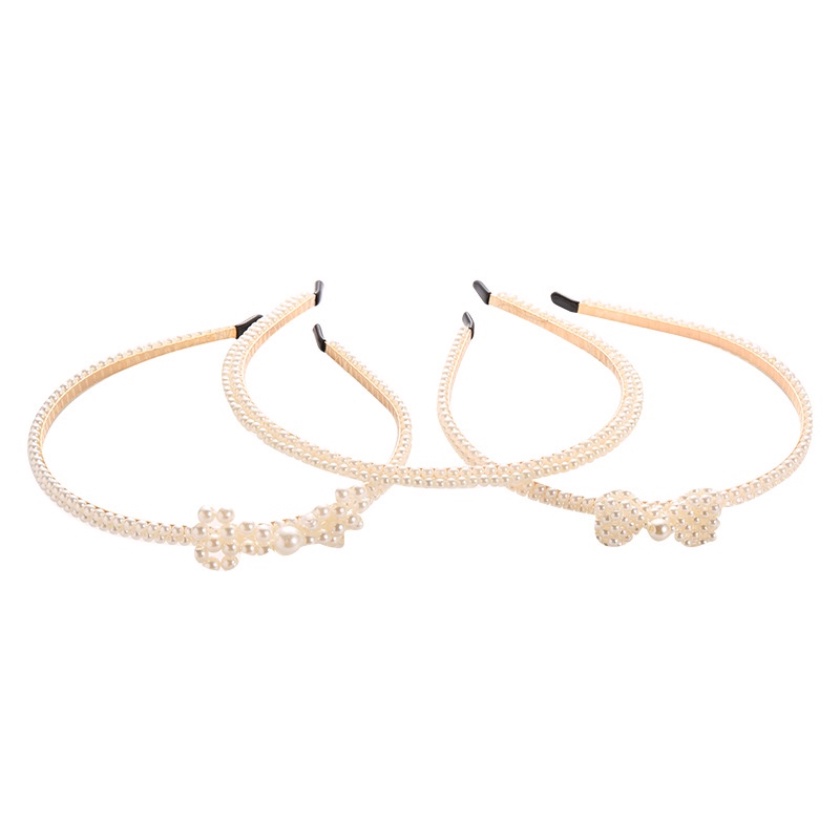 Băng Đô Cài Tóc Đính Ngọc Trai Kiểu Hàn Quốc Ngọt Ngào Cho Nữ