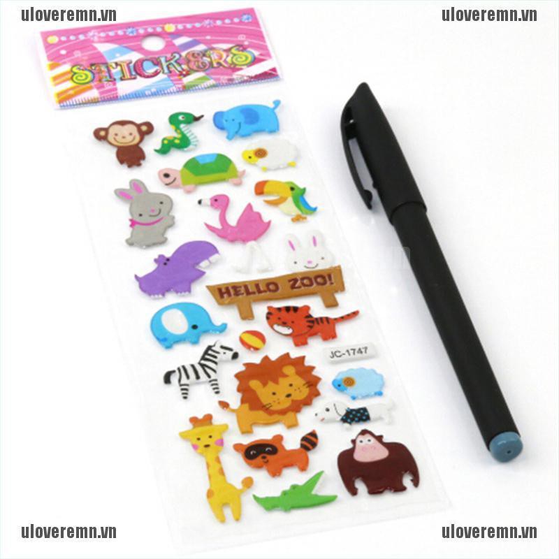 Bộ 5 Tấm Sticker Hoạt Hình Dễ Thương Dùng Làm Quà Tặng Cho Bé