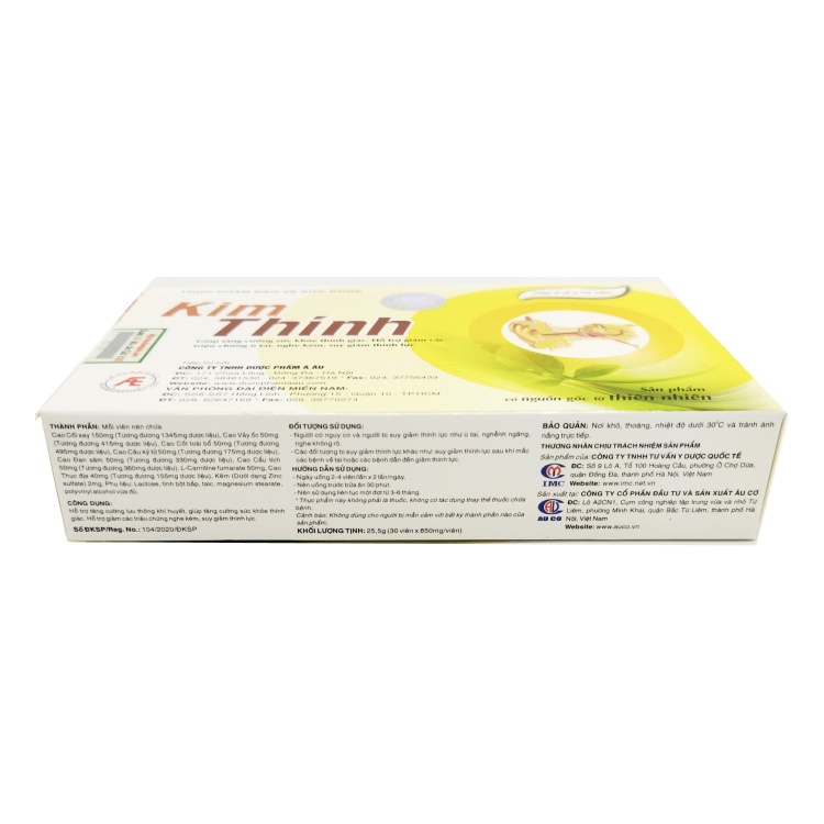Kim Thính - Hỗ Trợ Giảm Ù Tai, Nghe Kém, Suy Giảm Thính Lực - Hàng Chính Hãng (Hộp 30 Viên)