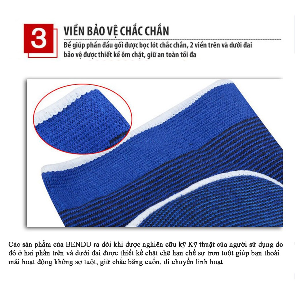 Bộ 2 bó gối thể thao chính hãng, có đệm gối - Đai cuốn bảo vệ đầu gối