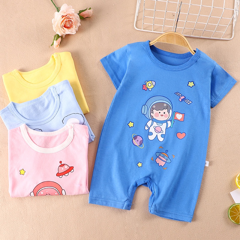 Áo liền quần ngắn tay cho bé trai và bé gái sơ sinh từ 3-12kg, hàng Quảng Châu cao cấp - BD13