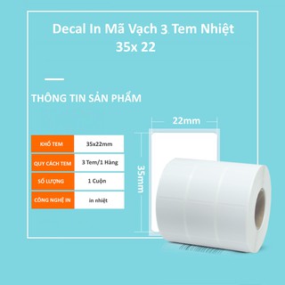 giấy in mã vạch 3 Tem 35*22 1 cuộn