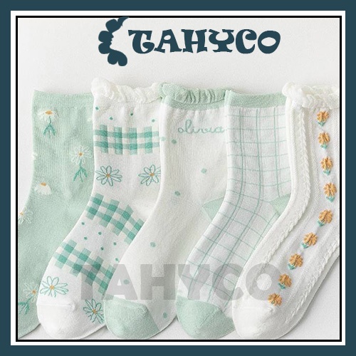 Tất nữ cổ cao dễ thương phong cách Hàn Quốc TAHYCO TN04 5 ĐÔI