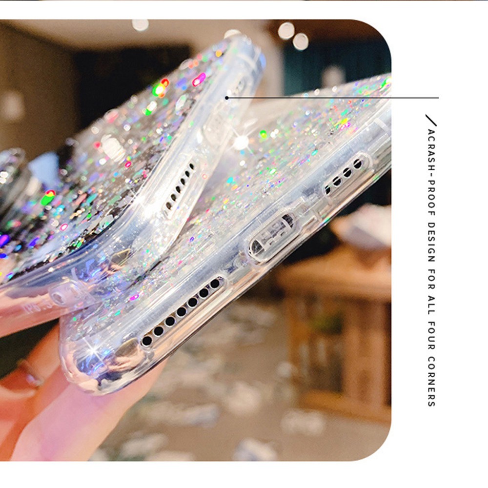 Ốp Lưng Silicone Trong Suốt Có Giá Đỡ Hình Kim Cương Lấp Lánh Cho Oppo A5 2020 A9 2020 A73 A53 A31 A93 A52 A72 A92 A7 A5S A12 Z 4f 4  4 Pro  4z