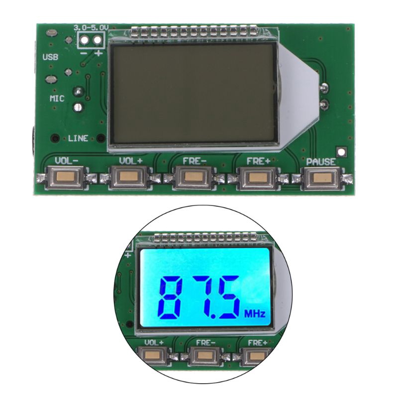 Bo mạch mô-đun máy phát FM âm thanh nổi micro không dây kỹ thuật số DSP PLL 87-108MHz