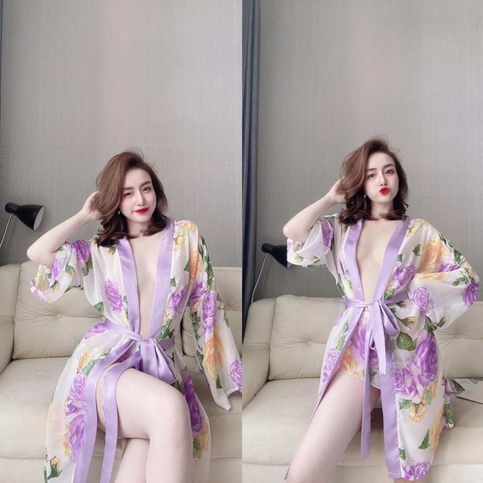 Áo Choàng Ngủ, Áo Choàng Voan Phối Satin Kèm Quần Cao Cấp . . - Hàng nhập khẩu | BigBuy360 - bigbuy360.vn