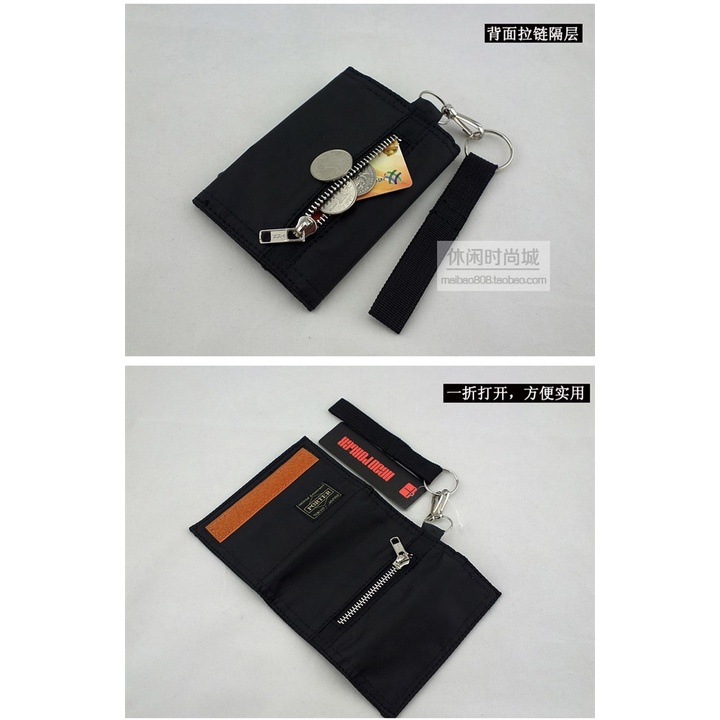 Head porter Japanese tide brand Yoshida Weir short wallet card bag coin bag hand nylon cloth simple