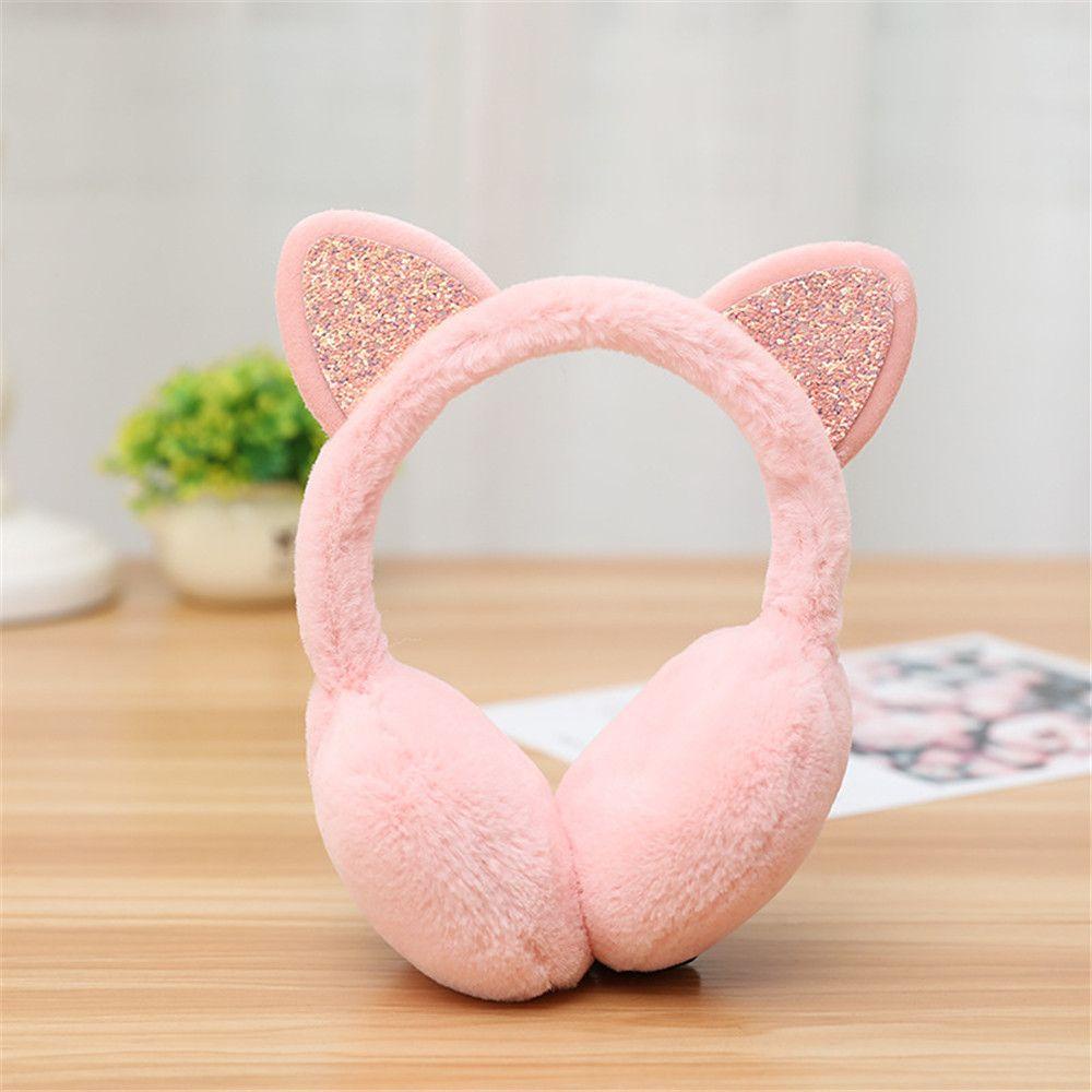 Chụp Tai Giữ Ấm Đính Kim Sa Thời Tiết Mùa Đông Cho Nữ