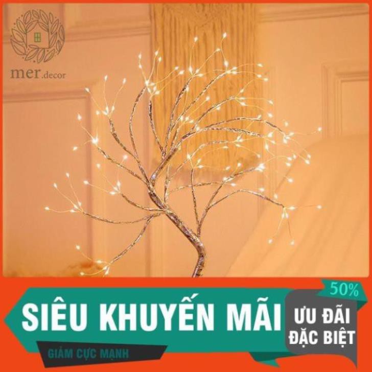 Đèn Led để bàn hình cây, dây đồng dùng pin cho phòng ngủ, merdecor